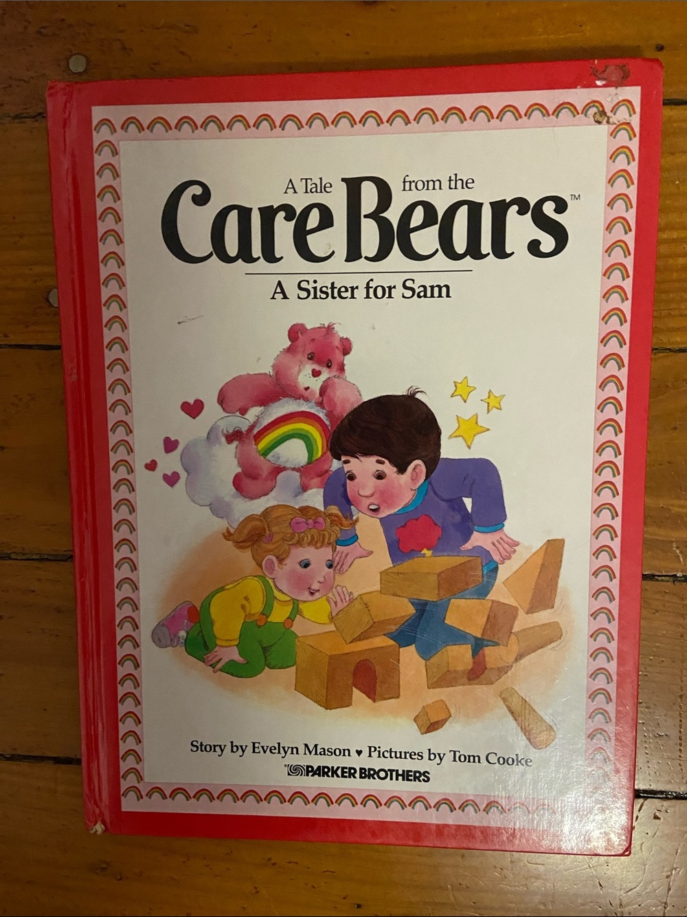 Vintage 80s 1980s 1st edition Care Bear Care Bears Rainbow Pink White Book
